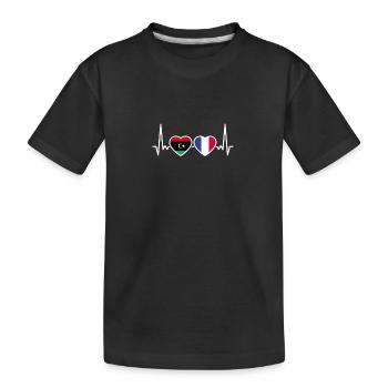 Libye France Heartbeat Flag Libyen - T-shirt bio Premium Enfant - noir - Devant