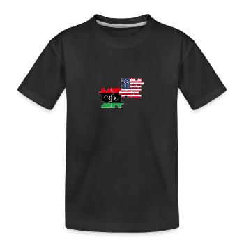 Libye, États-Unis, drapeau, américain, libyen - T-shirt bio Premium Enfant - noir - Devant