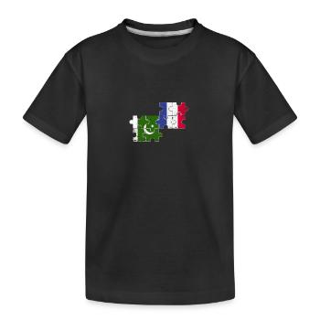 Pakistan Frankreich Vintage Flagge Pakistaner - Kinder Premium Bio T-Shirt - Schwarz - Vorne