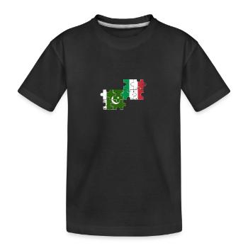 Pakistan Italien Vintage Flagge Pakistaner - Kinder Premium Bio T-Shirt - Schwarz - Vorne