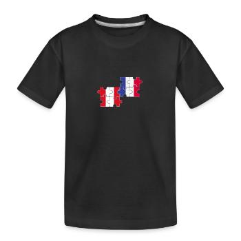 Flag of Peru France Flag of French Peruvian - Kids' Premium Organic T-Shirt - black - Front