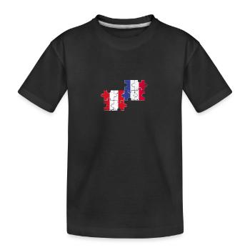 Peru France Vintage Flag French Peruvian - Kids' Premium Organic T-Shirt - black - Front
