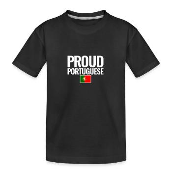 Fier drapeau portugais portugais portugais - T-shirt bio Premium Enfant - noir - Devant