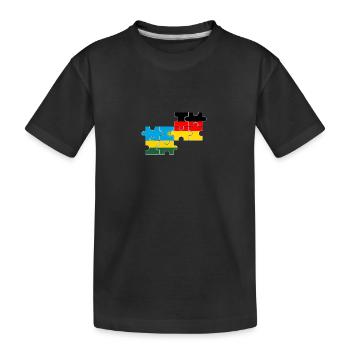 Ruanda Deutschland Flagge Deutsch Ruandese - Kinder Premium Bio T-Shirt - Schwarz - Vorne