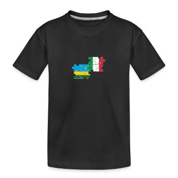Ruanda Italien Flagge Italiener Ruandese - Kinder Premium Bio T-Shirt - Schwarz - Vorne