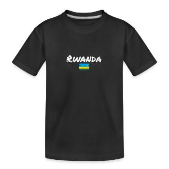 Rwanda Vintage Ruandische Flagge Ruandese - Kinder Premium Bio T-Shirt - Schwarz - Vorne