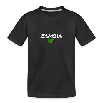 Zambia Vintage Zambia Zambian Flag Zambian - Kids' Premium Organic T-Shirt - black - Front