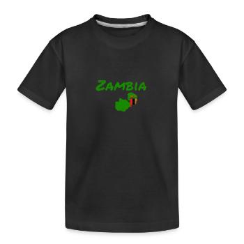 Zambia Vintage Map Zambia Zambian Flag - Kids' Premium Organic T-Shirt - black - Front