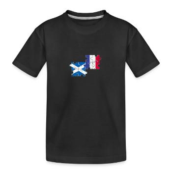 Schottland Frankreich Vintage Flagge Schotte - Kinder Premium Bio T-Shirt - Schwarz - Vorne