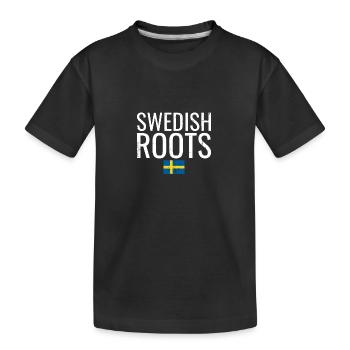 Swedish Roots Vintage Sweden Swedish Flag - Kids' Premium Organic T-Shirt - black - Front