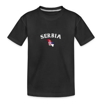 Serbie Carte Serbie Drapeau serbe Serbie - T-shirt bio Premium Enfant - noir - Devant