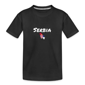 Serbie Carte Serbie Drapeau serbe Serbie - T-shirt bio Premium Enfant - noir - Devant