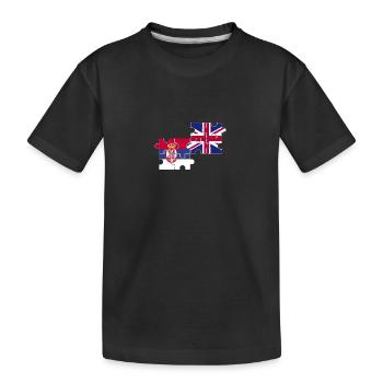 Serbia UK Flag British Serb - Kids' Premium Organic T-Shirt - black - Front