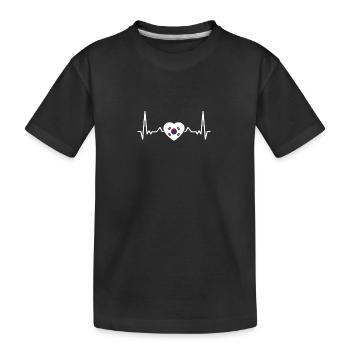 Corée du Sud Heartbeat Drapeau sud-coréen Coréens - T-shirt bio Premium Enfant - noir - Devant