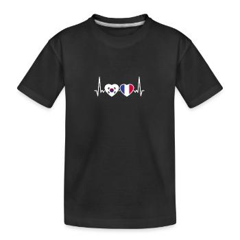 Corée du Sud France Heartbeat Flag Corée du Sud - T-shirt bio Premium Enfant - noir - Devant