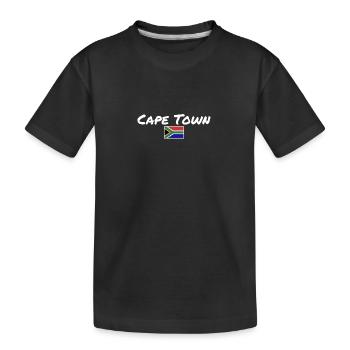 Flag: Cape Town South Africa, South Africa - Kids' Premium Organic T-Shirt - black - Front