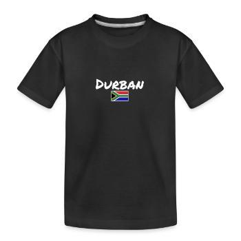 Flag of Durban, South Africa, South Africa - Kids' Premium Organic T-Shirt - black - Front