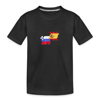 Slowenien Spanien Flagge Spanier Slowene - Kinder Premium Bio T-Shirt - Schwarz - Vorne