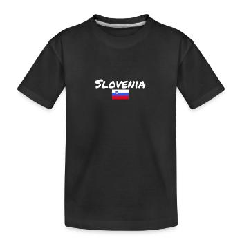 Slovenia Slowenien Slowenische Flagge Slowene - Kinder Premium Bio T-Shirt - Schwarz - Vorne