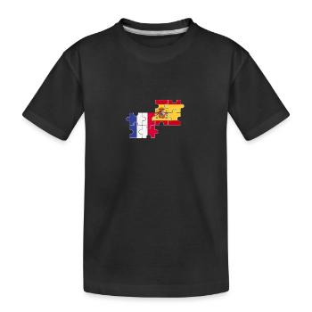 France Espagne Drapeau Espagnol Français - T-shirt bio Premium Enfant - noir - Devant