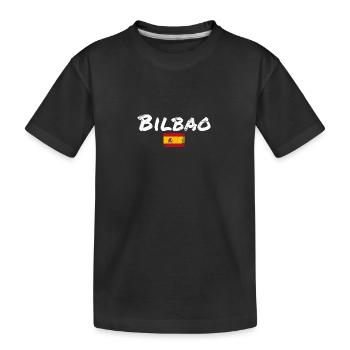 Bilbao Vintage Spanien Spanische Flagge Spanier - Kinder Premium Bio T-Shirt - Schwarz - Vorne