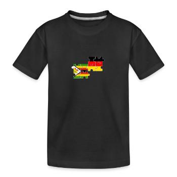 Zimbabwe Germany Flag German Zimbabwean - Kids' Premium Organic T-Shirt - black - Front