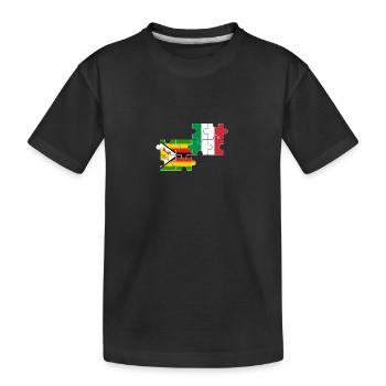 Simbabwe Italien Flagge Italiener Simbabwer - Kinder Premium Bio T-Shirt - Schwarz - Vorne
