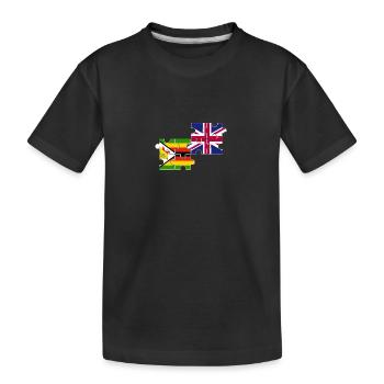 Zimbabwe UK Flag British Zimbabwean - Kids' Premium Organic T-Shirt - black - Front