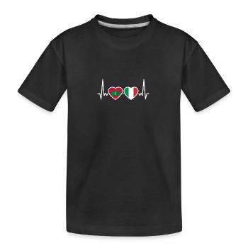 Malediven Italien Herzschlag Flagge Malediver - Kinder Premium Bio T-Shirt - Schwarz - Vorne