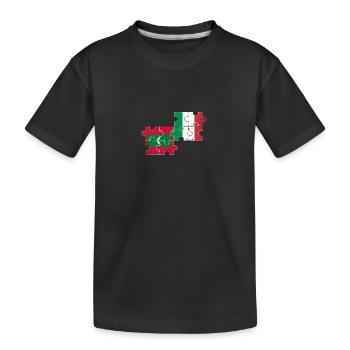 Malediven Italien Vintage Flagge Malediver - Kinder Premium Bio T-Shirt - Schwarz - Vorne