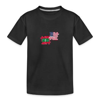 Malediven USA Flagge Amerikaner Malediver - Kinder Premium Bio T-Shirt - Schwarz - Vorne