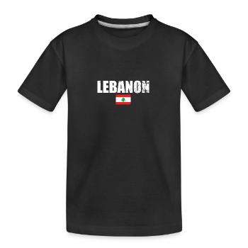 Libanon Vintage Libanesische Flagge Libanese - Kinder Premium Bio T-Shirt - Schwarz - Vorne