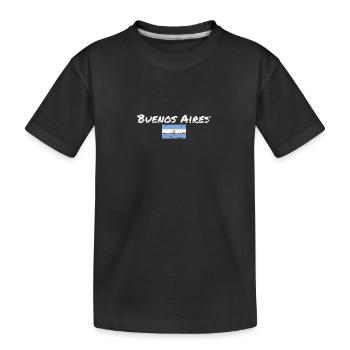 Buenos Aires Vintage Argentina Flag - Kids' Premium Organic T-Shirt - black - Front
