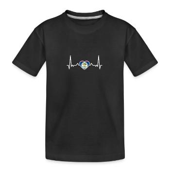 Belize Herzschlag Belizische Flagge Belizer - Kinder Premium Bio T-Shirt - Schwarz - Vorne