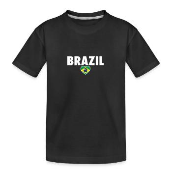 Brésil Brésil Drapeau brésilien - T-shirt bio Premium Enfant - noir - Devant