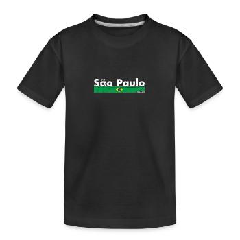 São Paulo Brésil Vintage Drapeau brésilien - T-shirt bio Premium Enfant - noir - Devant