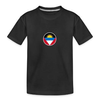 Antigua Barbuda Antiguan Flag - Kids' Premium Organic T-Shirt - black - Front