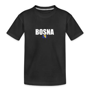 Bosna Bosnien Bosnische Flagge Bosnier - Kinder Premium Bio T-Shirt - Schwarz - Vorne
