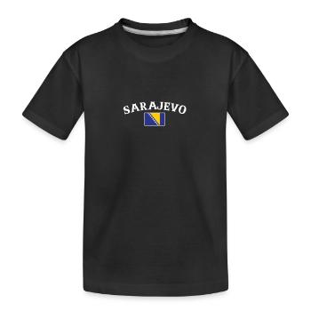 Sarajevo Bosnien Vintage Bosnische Flagge Bosnier - Kinder Premium Bio T-Shirt - Schwarz - Vorne