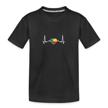 Bénin Heartbeat Béninois Drapeau Béninois - T-shirt bio Premium Enfant - noir - Devant