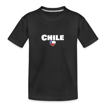 Chile Chilenische Flagge Chilene - Kinder Premium Bio T-Shirt - Schwarz - Vorne