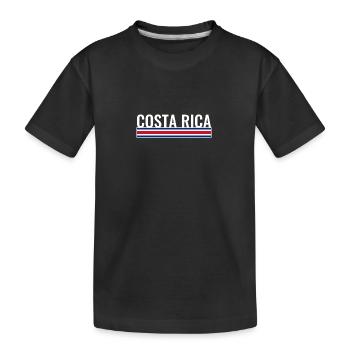 Costa Rica Costa-Ricanische Flagge - Kinder Premium Bio T-Shirt - Schwarz - Vorne