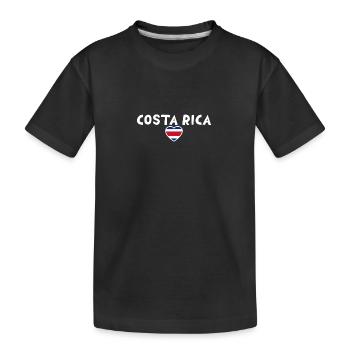 Costa Rica Costa-Ricanische Flagge - Kinder Premium Bio T-Shirt - Schwarz - Vorne