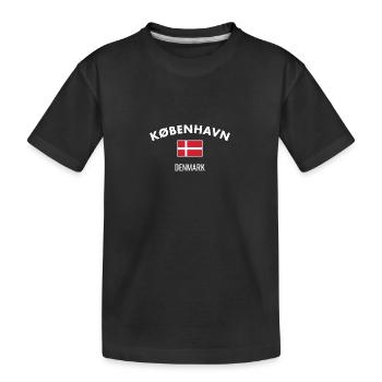 København Denmark Danish flag Proud Dane - Kids' Premium Organic T-Shirt - black - Front