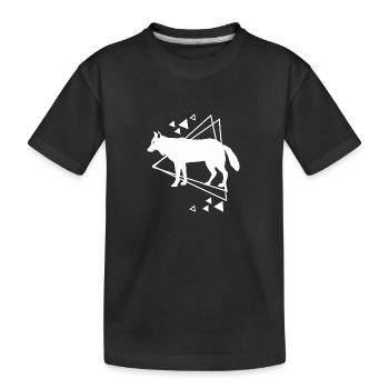 Wolf - Animal Lovers Nature Conservation - Kids' Premium Organic T-Shirt - black - Front