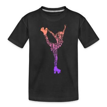 Roller Skates Roller Skates Girls Roller Skating - Kids' Premium Organic T-Shirt - black - Front