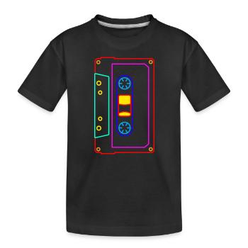 Kassette - Mixtape Audiokassette Magnetband retro - Kinder Premium Bio T-Shirt - Schwarz - Vorne