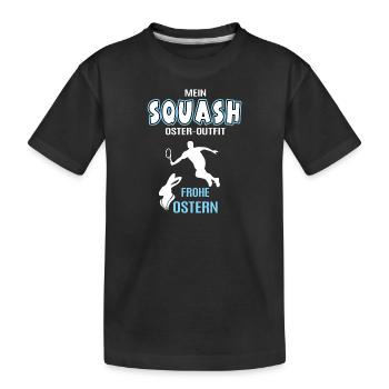 Squash Oster Outfit Ostergeschenk Squasher Spieler - Kinder Premium Bio T-Shirt - Schwarz - Vorne