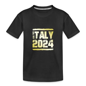 Italie 2024 Médaille d’or - T-shirt bio Premium Enfant - noir - Devant