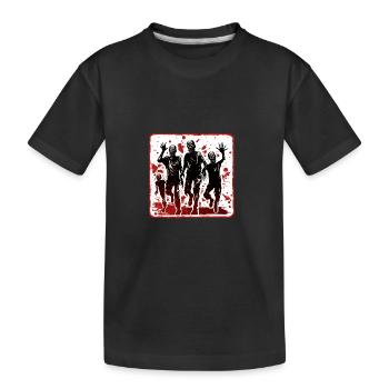 Avertissement de zombies d’Halloween - T-shirt bio Premium Enfant - noir - Devant